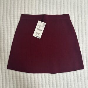 Zara Burgundy Women's Mini Skirt